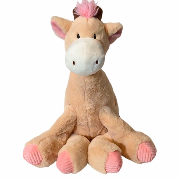 2024 Giggle Scape Target Giraffe Tan Pink Heart Plush Beanbag Stuffed Toy 14" - Picture 1 of 5
